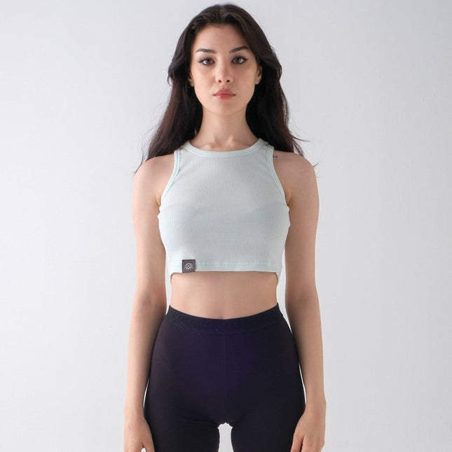 Last Ticket to Fortuna’s Chateaux - Crop Tank Top Mystic Mint - Crop Top