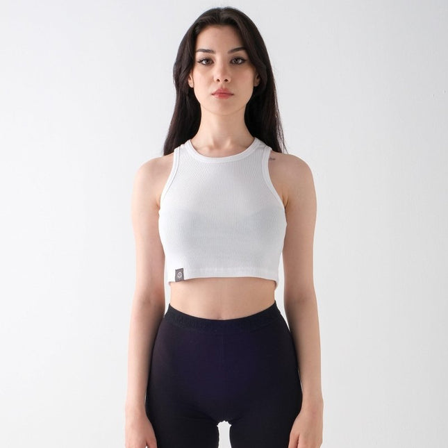 Last Ticket to Fortuna’s Chateaux - Crop Tank Top Perfect White - Crop Top