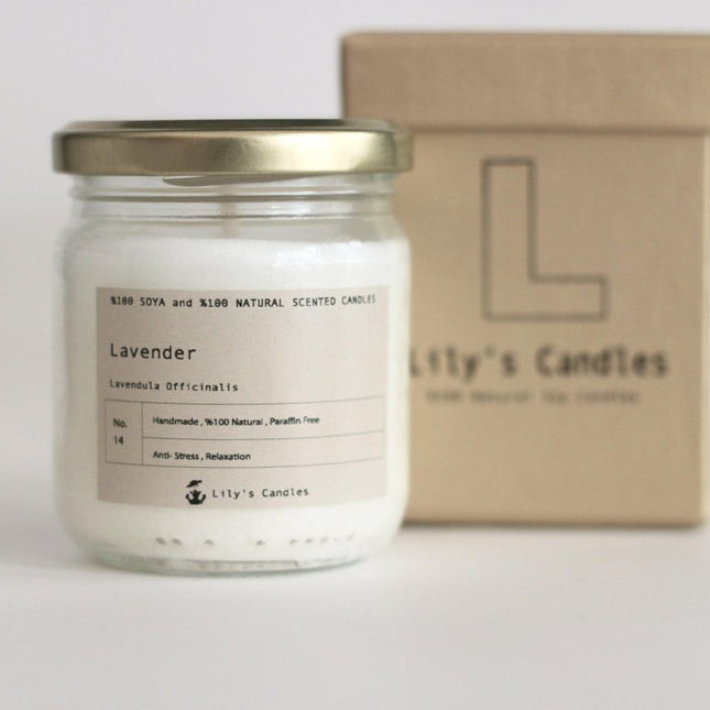 Lily's Candles - Lavanta Cam %100 Doğal Mum - Mum