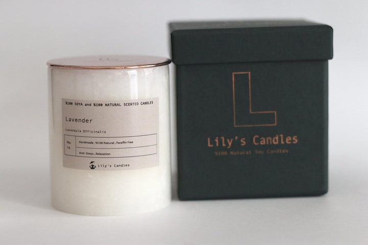 Lily's Candles - Lavanta Mermer Serisi %100 Doğal Mum - Mum