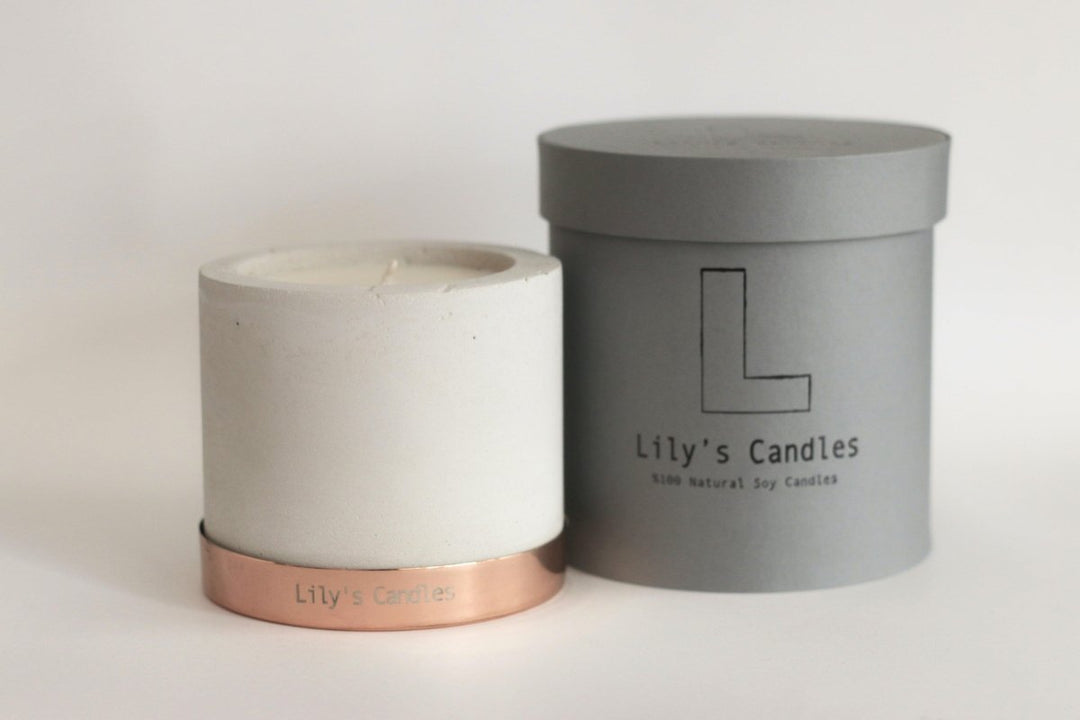 Lily's Candles - Mavi Anemon Çiçeği Beton Serisi %100 Doğal Mum - Mum