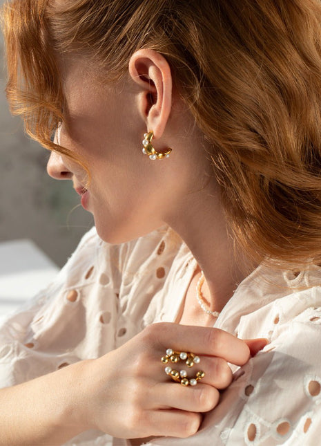 Linya Jewellery - Ayza İnci Halka Küpe - Küpe