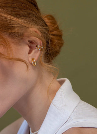 Linya Jewellery - İkili Kıkırdak Küpe - Küpe