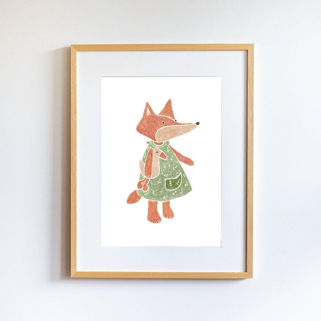 Little Forest Animals - Fox with Dress Tablo - Tablo