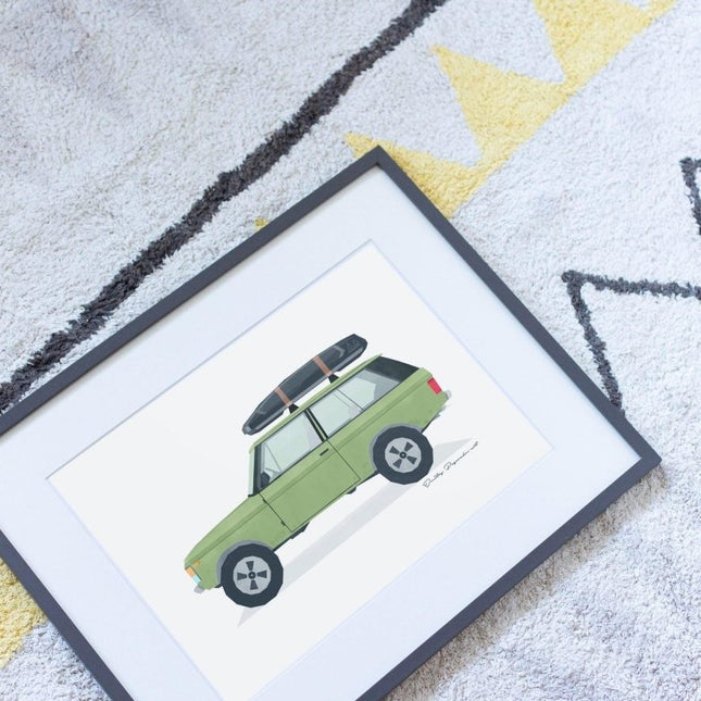 Little Forest Animals - Green Range Rover Tablo - Tablo