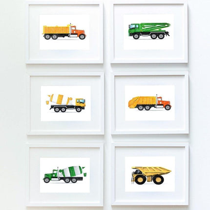 Little Forest Animals - Yellow Cement Mixer Truck Tablo - Tablo
