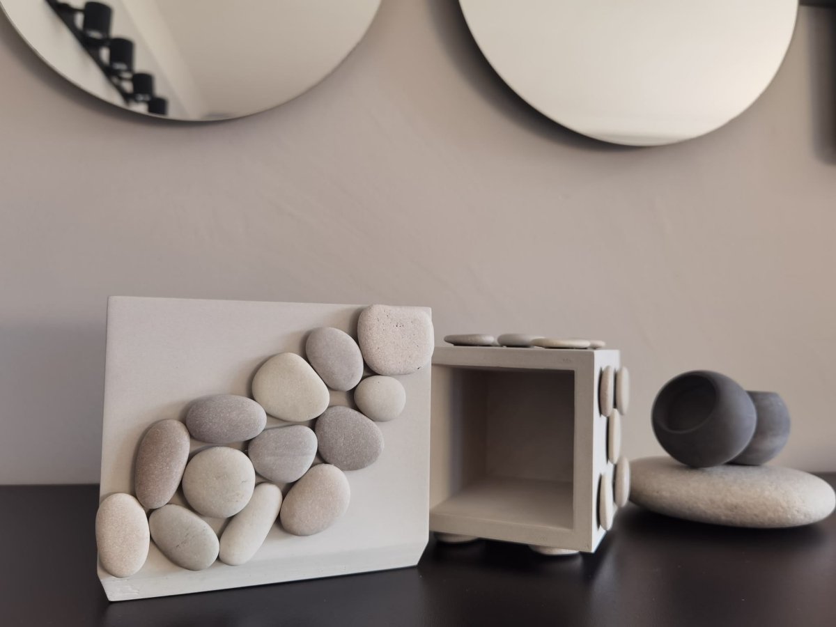 İkili Natural Beton Saksı Seti