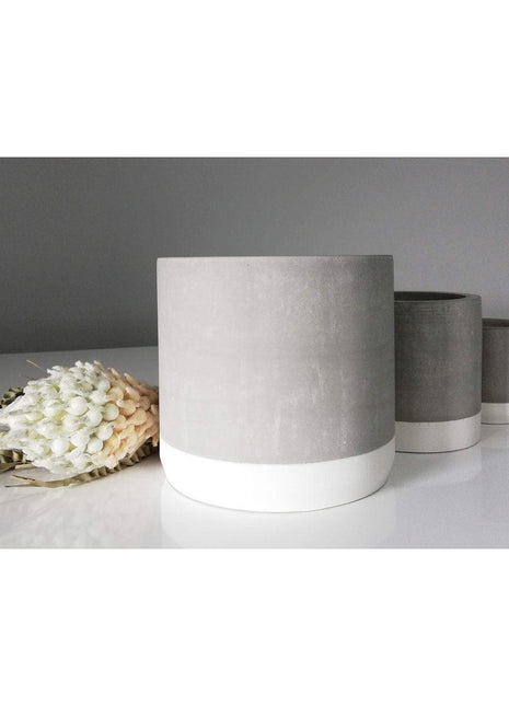Liv Stil - Natural Üçlü Dekoratif Beton Saksı Seti - Saksı