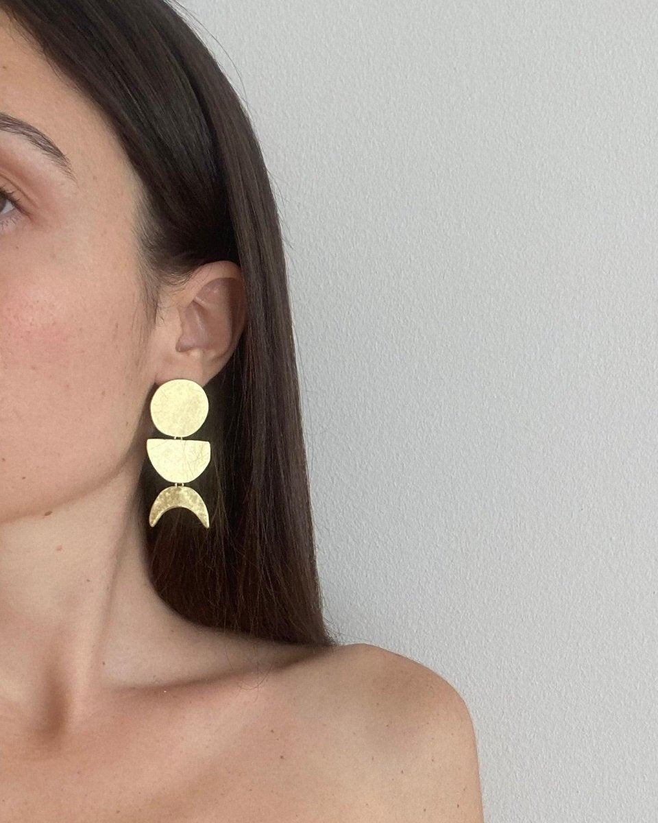 Maja Jewels - Large Moon Phase Earrings - Küpe