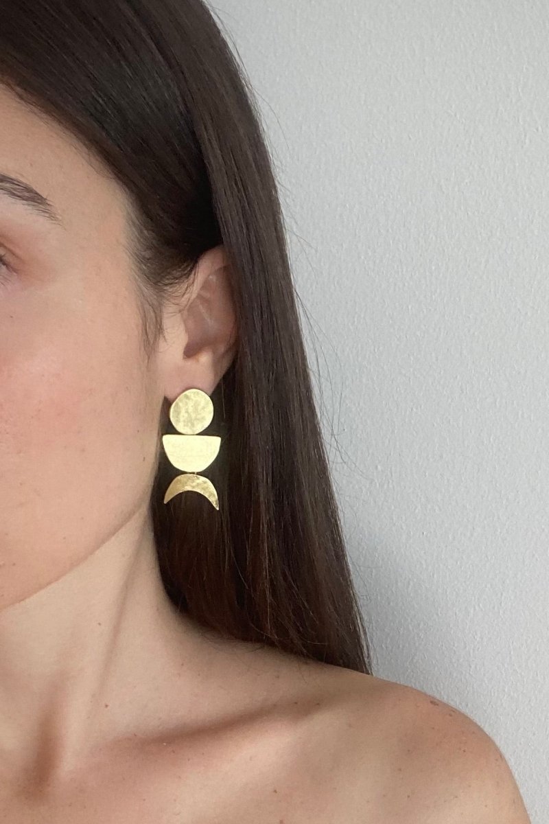 Maja Jewels - Small Moon Phase Earrings - Küpe