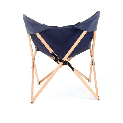 Marbre Home - Dark Blue Plush Tripolina Katlanır Sandalye - Katlanır Sandalye