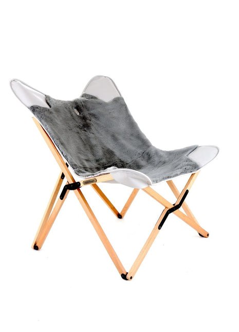 Marbre Home - Grey Plush Tripolina Katlanır Sandalye - Katlanır Sandalye