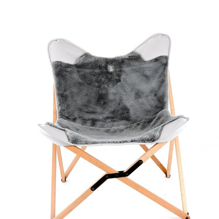 Marbre Home - Grey Plush Tripolina Katlanır Sandalye - Katlanır Sandalye