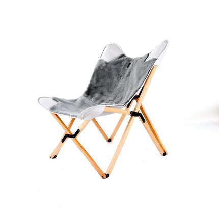 Marbre Home - Grey Plush Tripolina Katlanır Sandalye - Katlanır Sandalye
