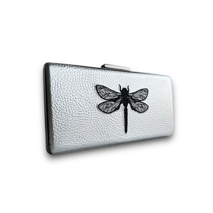 Marnier - Marnier Silver Deri Yusufçuk Desen Nakış İşlemeli El Çantası - Clutch