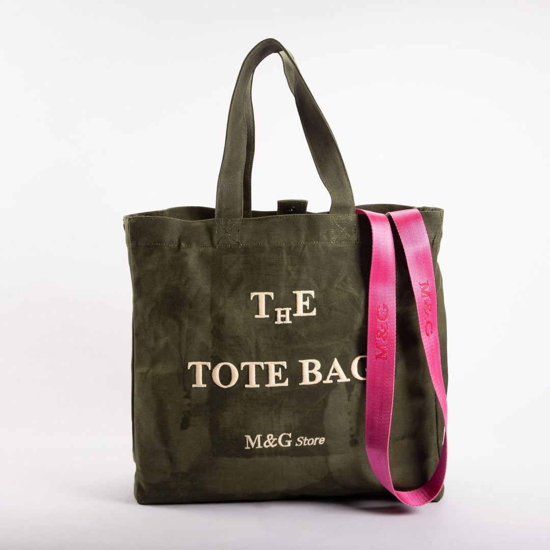 MG Store - Büyük Boy Kanvas Çanta Yeşil - Tote Çanta