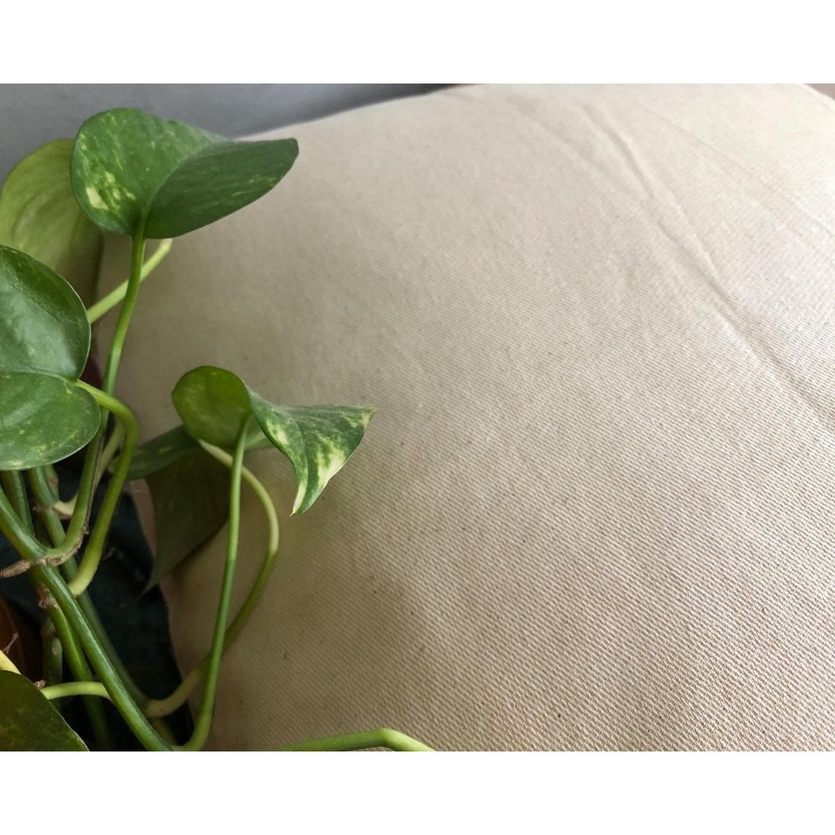 Zümrüt Yeşili Kadife & Krem Ham Keten Yastık Kılıfı