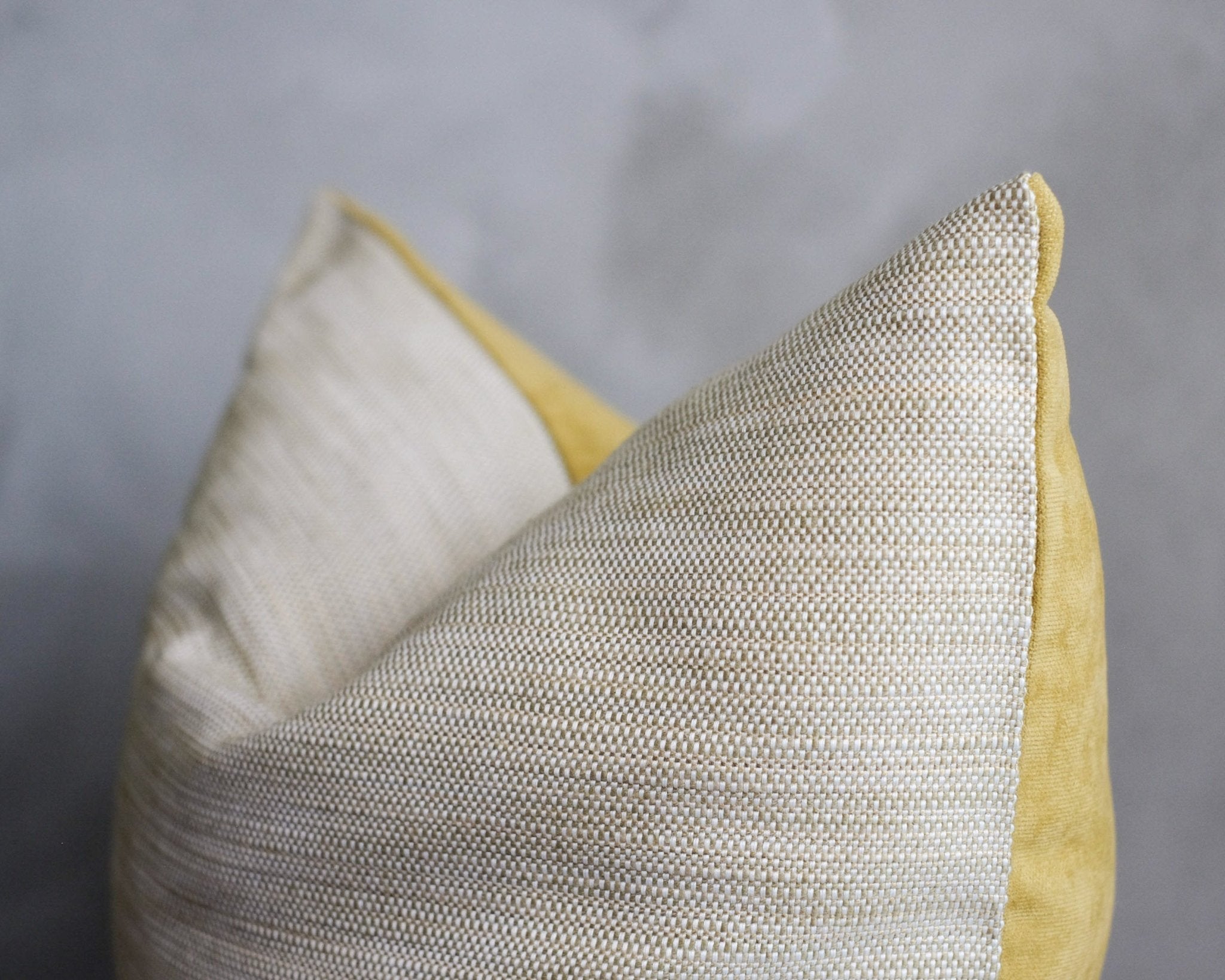 Yağ Yeşili Dokuma Nötr Color Kırlent Kılıfı