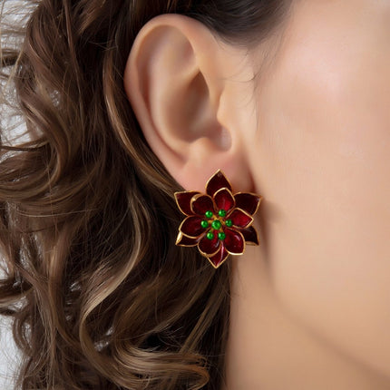 Milou Jewelry - Lotus Çiçek Küpe - Küpe