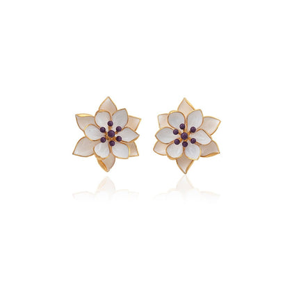 Milou Jewelry - Lotus Çiçek Küpe - Küpe