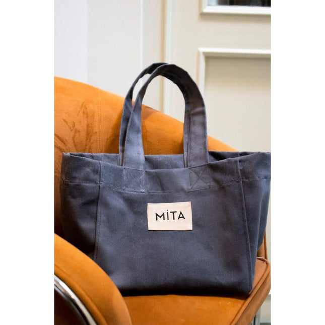 Mita Concept - Gri Renk Canvas Tote Bag - Tote Çanta