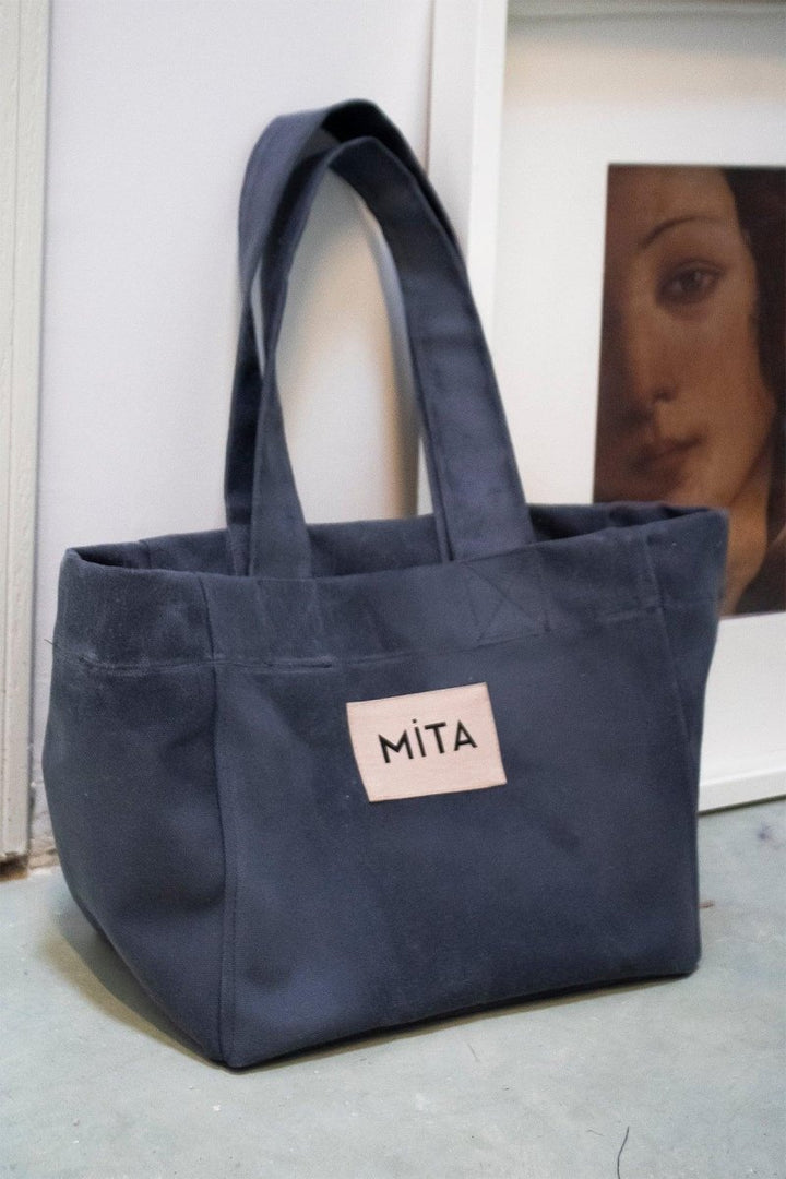 Mita Concept - Gri Renk Canvas Tote Bag - Tote Çanta