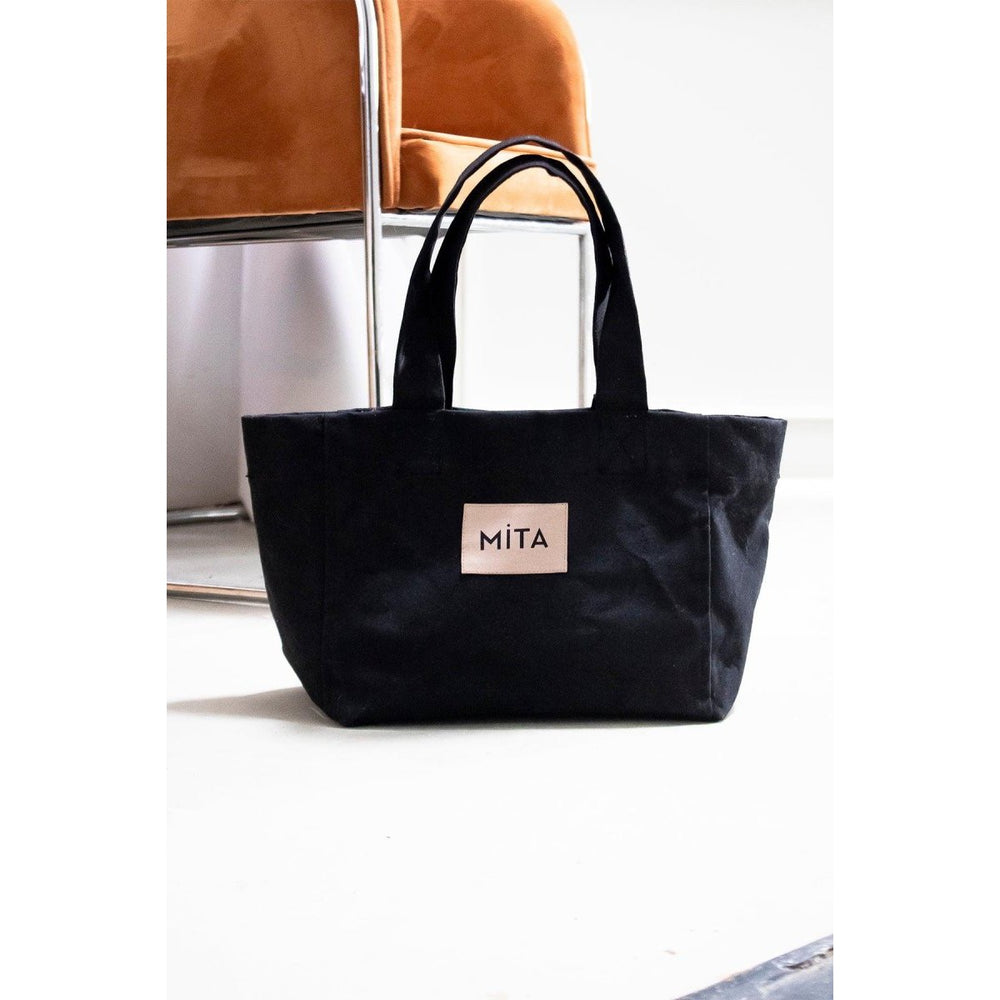 Mita Concept - Siyah Renk Canvas Tote Bag - Tote Çanta