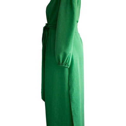Mita Concept - Yeşil Balon Kol Ham Keten Kimono - Kimono