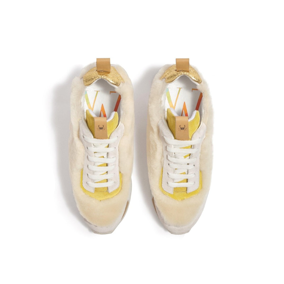 Myyaz - Insula Furry Sneaker-Lemon - Sneaker