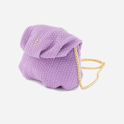 Otrera - Purple Braid Printed Mini Leda Omuz Çantası & Clutch - Clutch