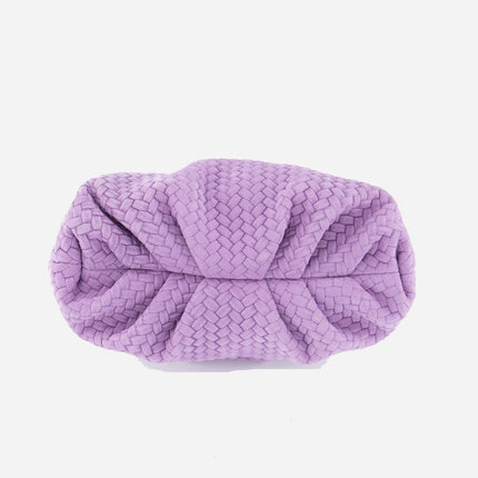 Otrera - Purple Braid Printed Mini Leda Omuz Çantası & Clutch - Clutch