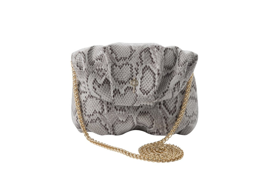 Otrera - Snake Mini Leda Omuz Çantası & Clutch - Clutch