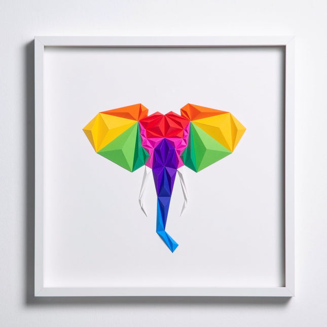 paperpan - Elephant-Whıte/Multıcolor Tablo - Tablo