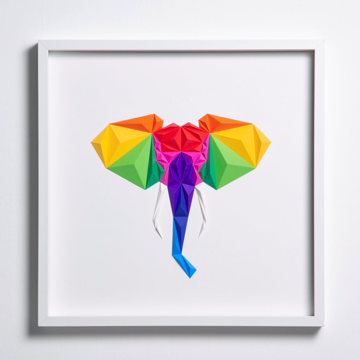 Elephant - White / Multicolor Tablo