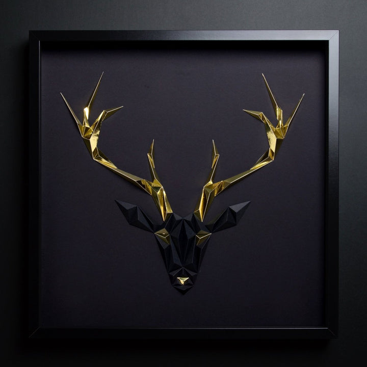 paperpan - Golden Antlers-Black/Gold Tablo - Tablo