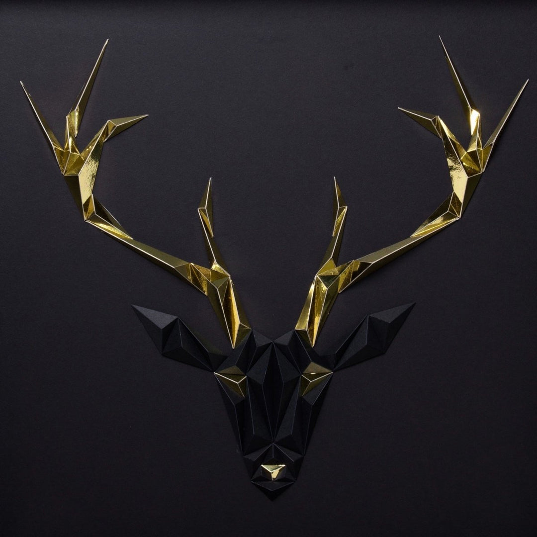 paperpan - Golden Antlers-Black/Gold Tablo - Tablo