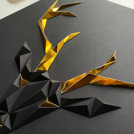 paperpan - Golden Antlers-Black/Gold Tablo - Tablo