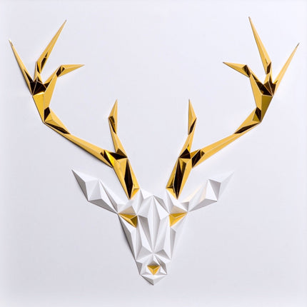 paperpan - Golden Antlers-Whıte/Gold Tablo - Tablo