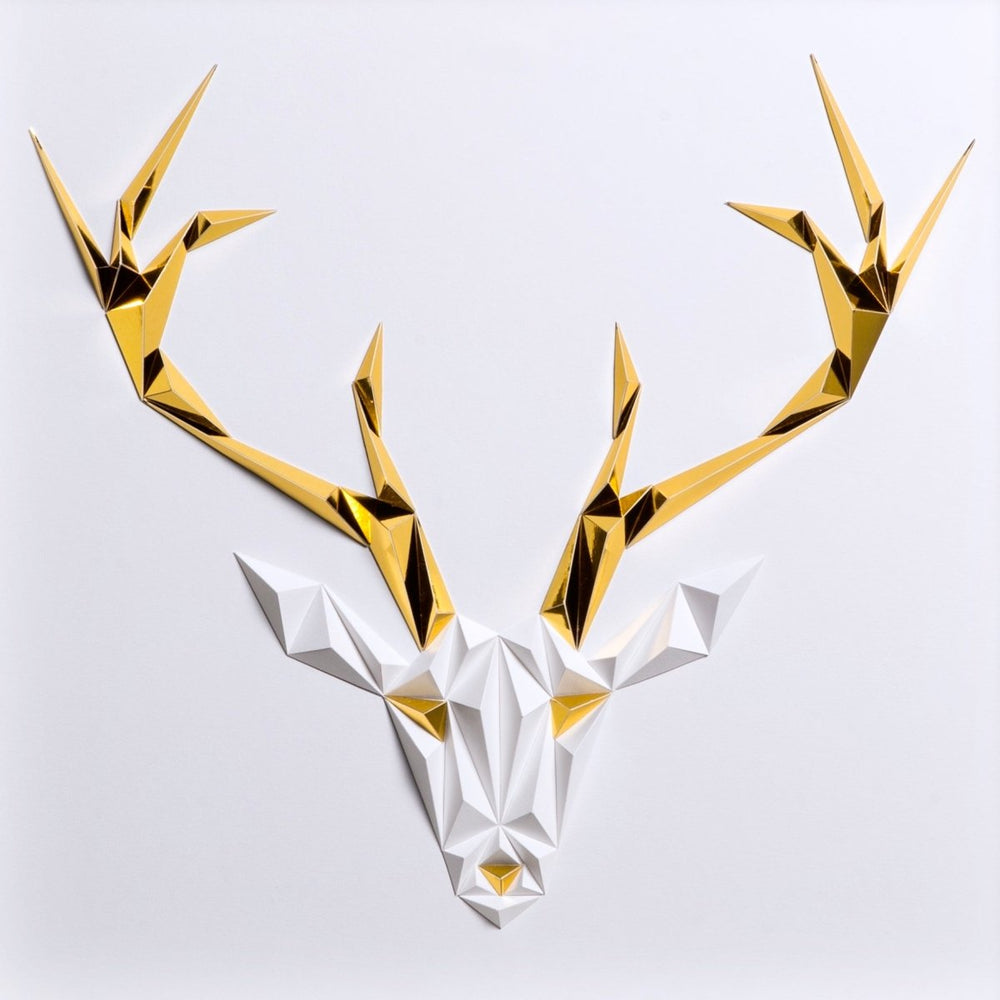 paperpan - Golden Antlers-Whıte/Gold Tablo - Tablo