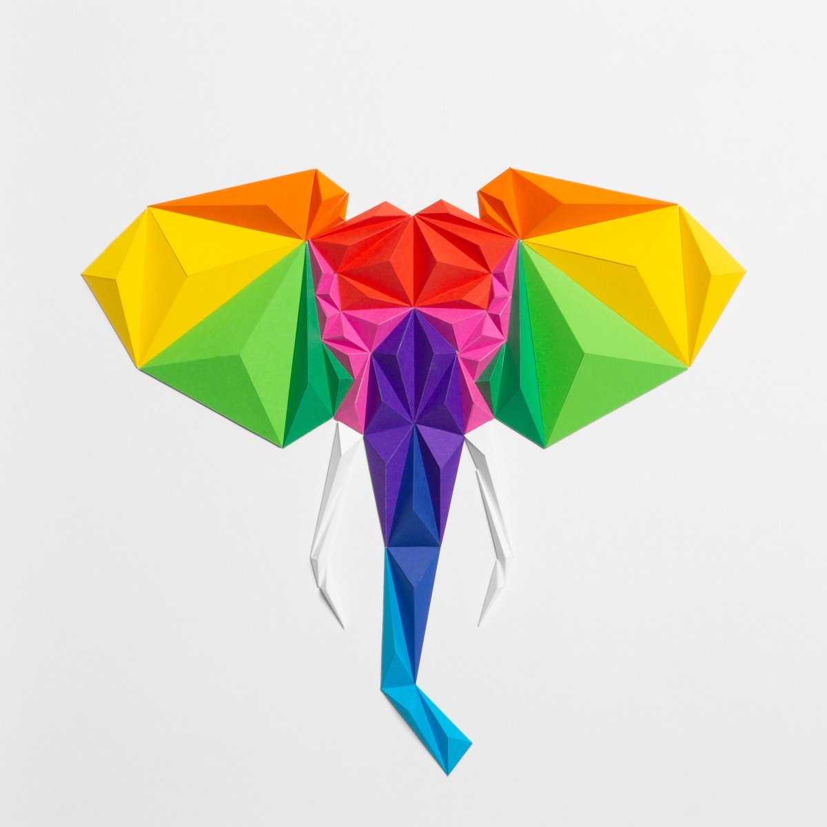 Elephant - White / Multicolor Tablo