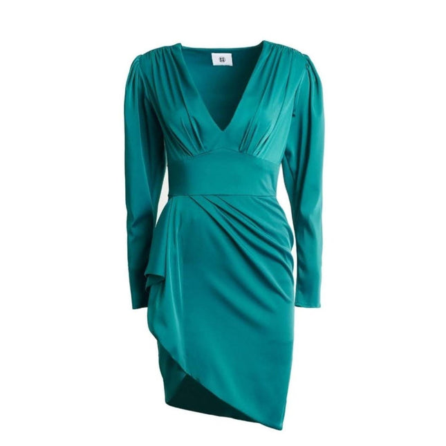 PETRA PETROVA - GLORIA Yeşil Drapeli Elbise - Elbise