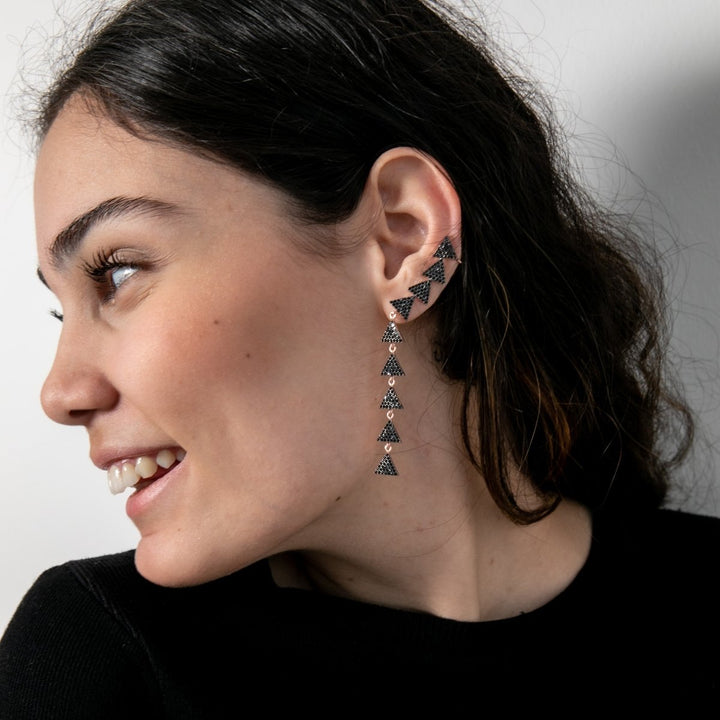 Pia & Co. - ASTADO TAŞLI EARCUFF GÜMÜŞ KÜPE - Küpe