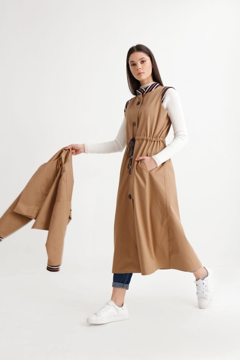 R4Moda - Camel Ceketli Trençkot Twinset - Trençkot