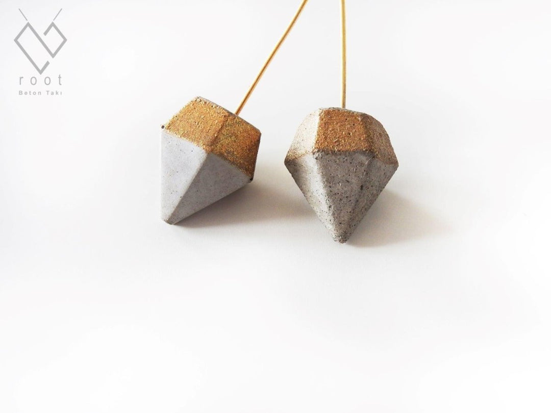 Root Jewellery - Elmas Beton Küpe - Küpe