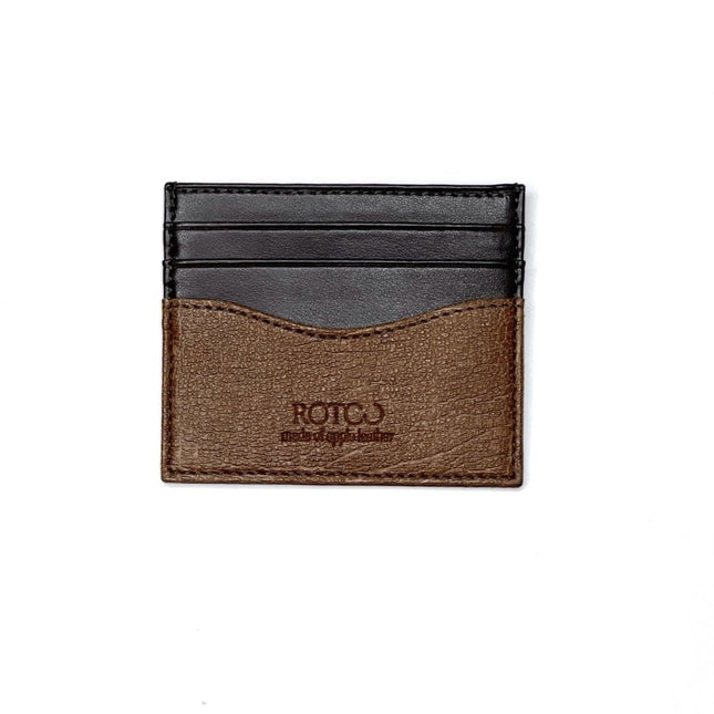 Rotco Vegan Leather - Kahve Dalgalı Kartlık-Elma Derisi - Cüzdan & Kartlık