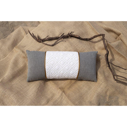 Seawashed Fabrics - Gri ve Beyaz Yastık - Yastık & Kırlent