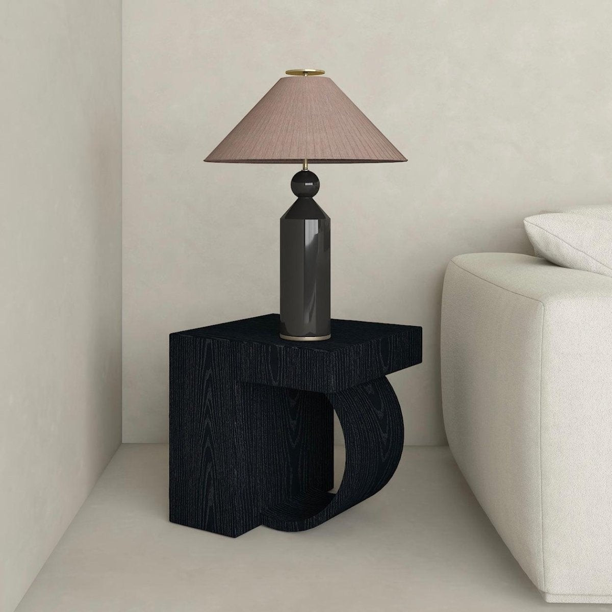 Siyah Meşe Hug Yan Sehpa