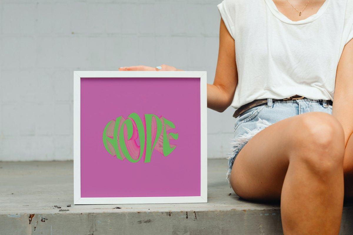 Colorful Word Beyaz Çerçeveli Tablo