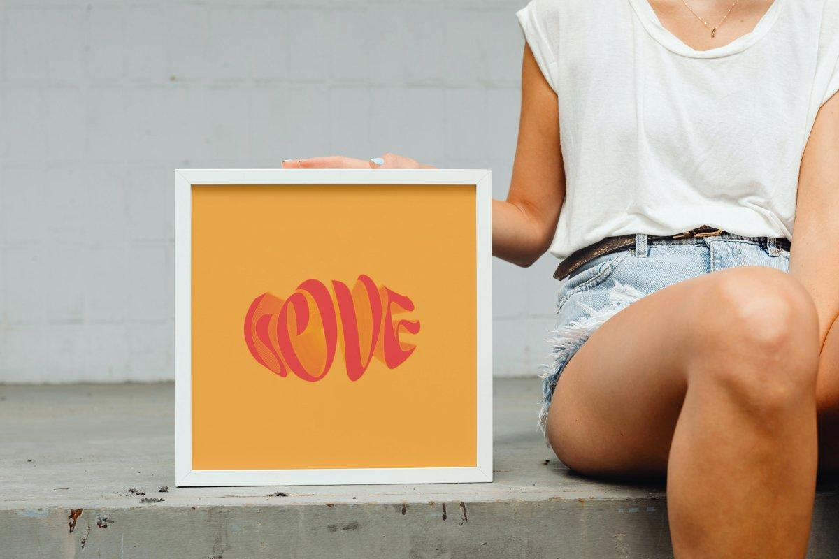 Colorful Word Beyaz Çerçeveli Tablo