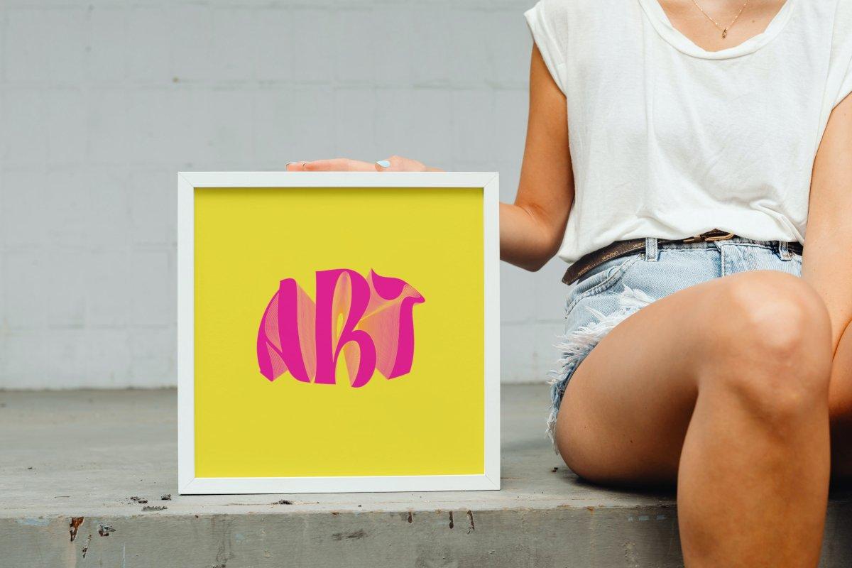 Colorful Word Beyaz Çerçeveli Tablo